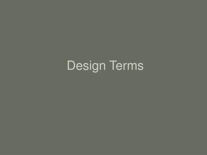 design terms