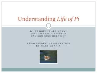 Understanding Life of Pi