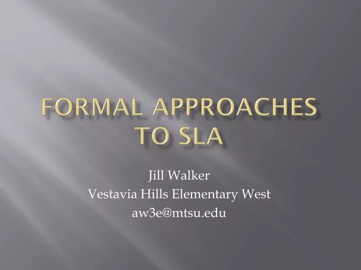 formal approaches to sla
