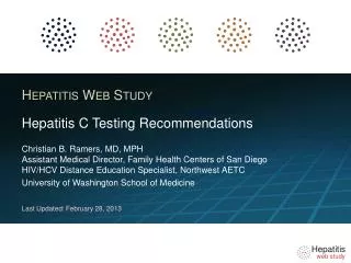 Hepatitis C Testing Recommendations