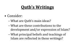 Qutb’s Writings