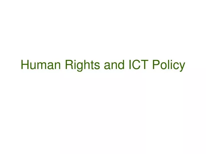 human rights and ict policy