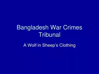 Bangladesh War Crimes Tribunal
