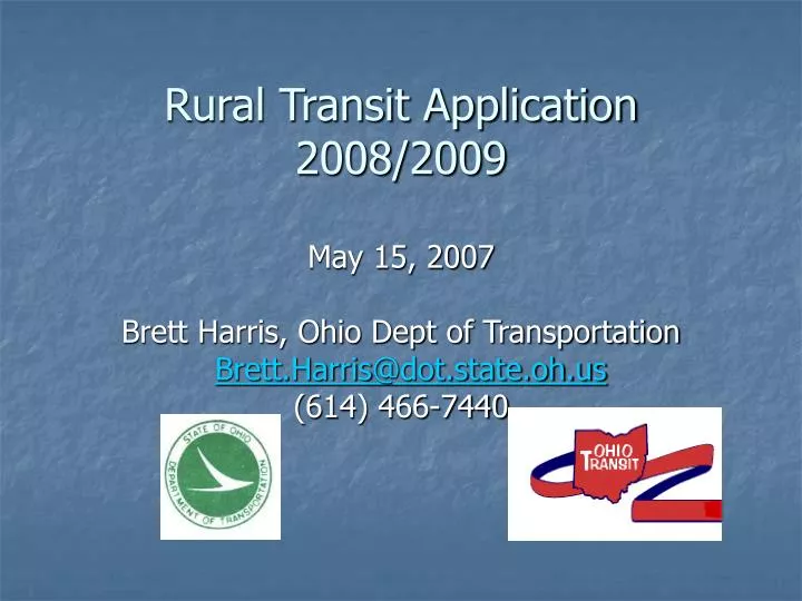 rural transit application 2008 2009