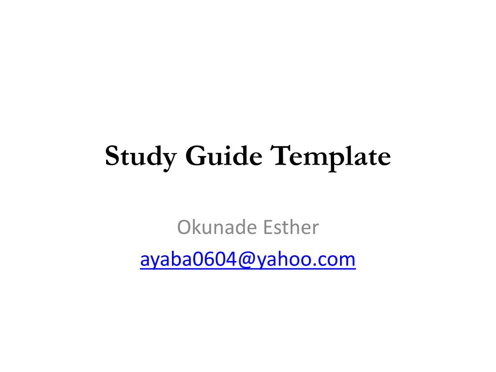 PPT - Study Guide Template PowerPoint Presentation, free download - ID ...