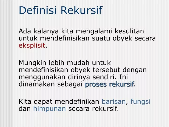 definisi rekursif