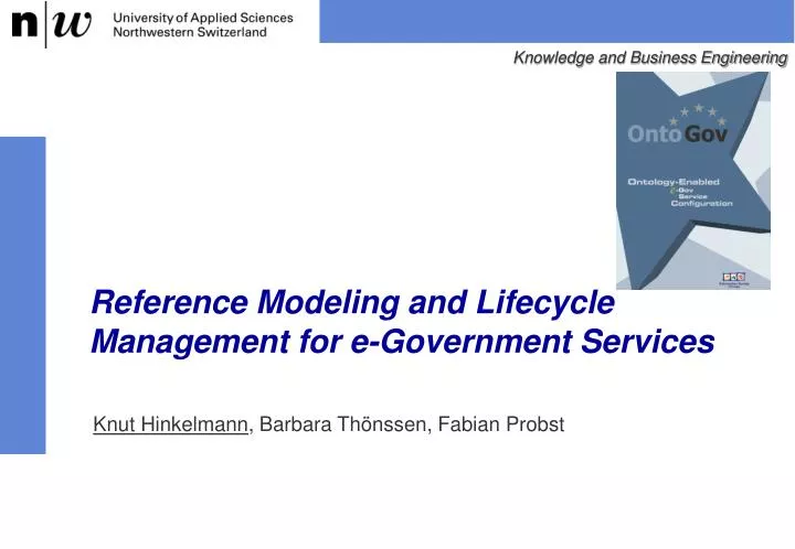 reference modeling and lifecycle management for e government services