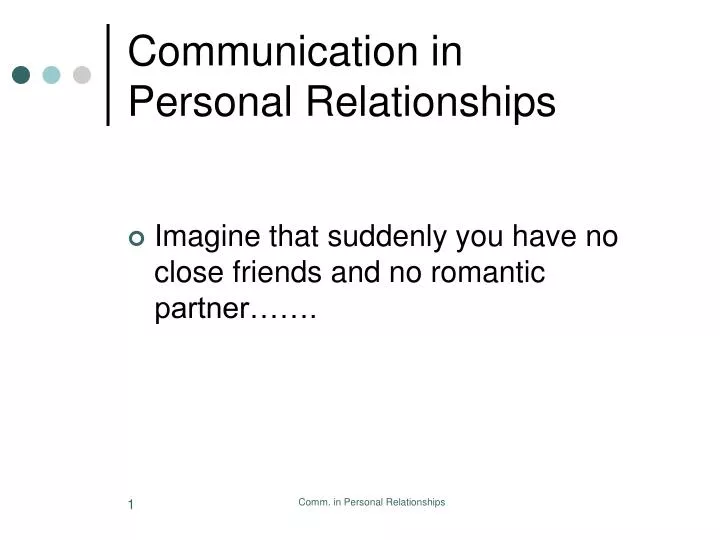 communication in personal relationships