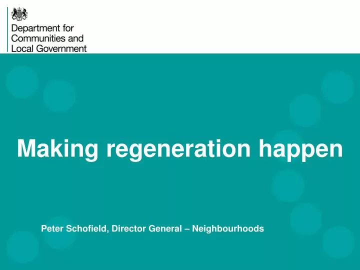 making regeneration happen