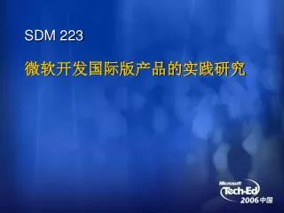 SDM 223 微软开发国际版产品的实践研究