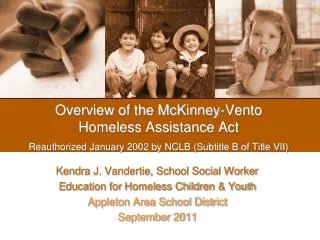 Kendra J. Vandertie, School Social Worker Education for Homeless Children &amp; Youth