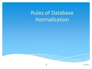Rules of Database Normalization