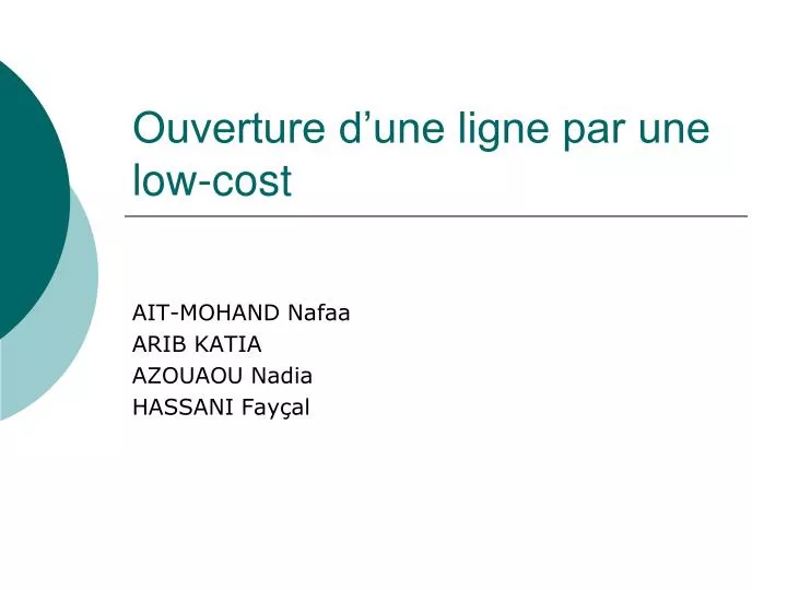 ouverture d une ligne par une low cost