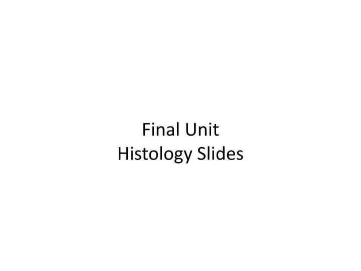 final unit histology slides
