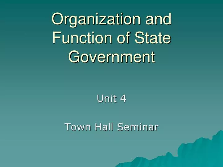 organization and function of state government