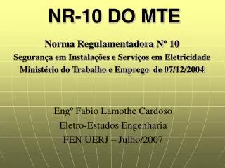 NR-10 DO MTE