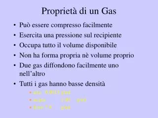 Proprietà di un Gas