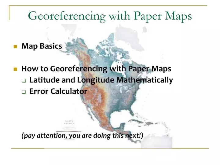 georeferencing with paper maps
