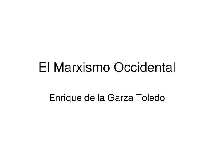 el marxismo occidental