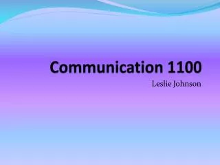 Communication 1100