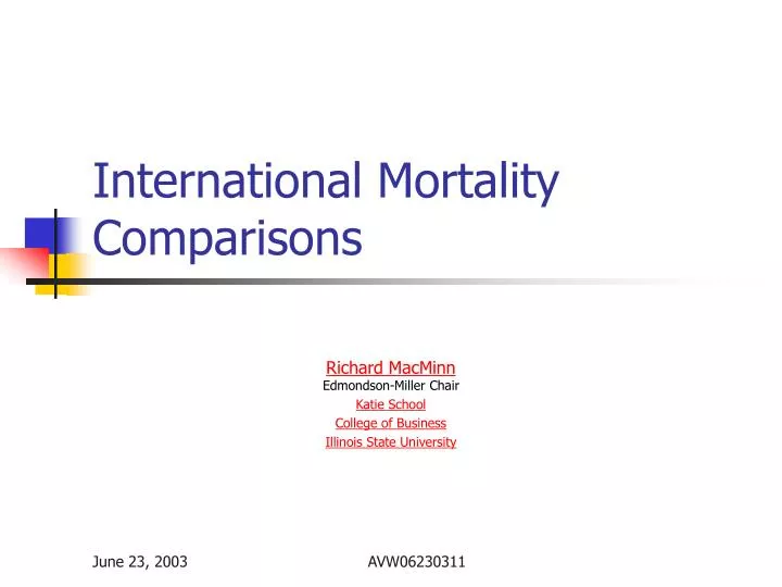 international mortality comparisons