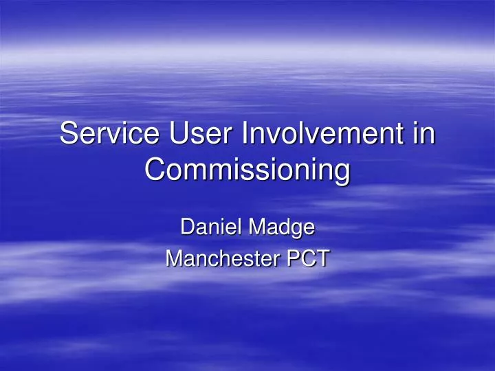 service user involvement in commissioning