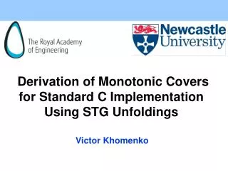 Derivation of Monotonic Covers for Standard C Implementation Using STG Unfoldings