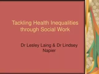 Tackling Health Inequalities through Social Work