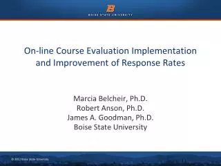 On-line Course Evaluation Implementation and Improvement of Response Rates