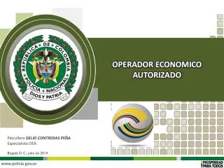 Patrullero DELIO CONTRERAS PEÑA Especialista OEA Bogotá D. C., julio de 2014