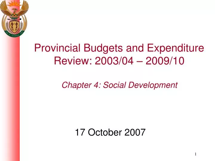 provincial budgets and expenditure review 2003 04 2009 10 chapter 4 social development