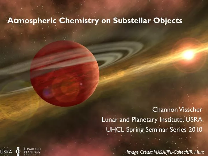 atmospheric chemistry on substellar objects