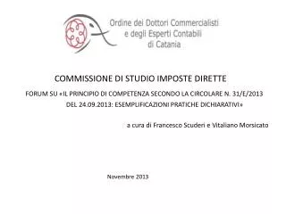 COMMISSIONE DI STUDIO IMPOSTE DIRETTE