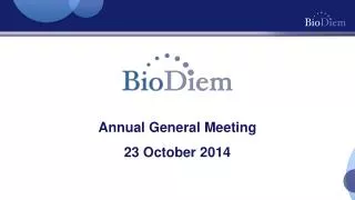 Annual General Meeting 23 October 2014