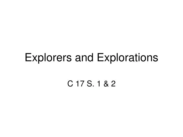 explorers and explorations