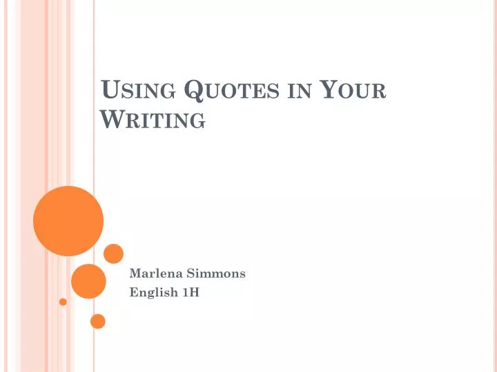 using quotes in your writing