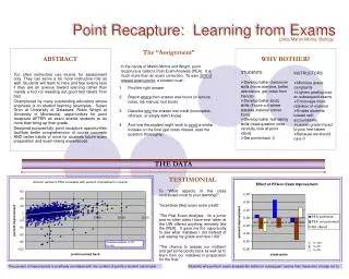 Point Recapture: Learning from Exams