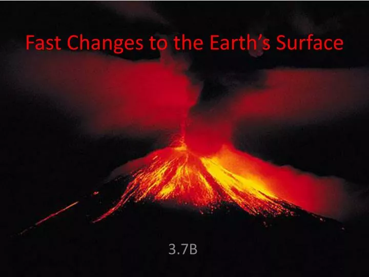 fast changes to the earth s surface