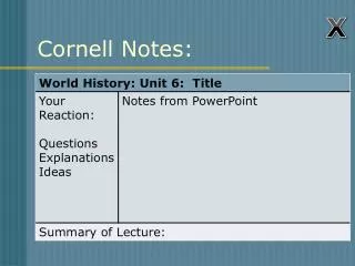 Cornell Notes: