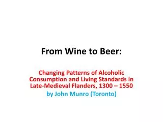 From Wine to Beer: