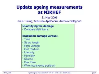 Update ageing measurements at NIKHEF