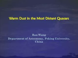 Warm Dust in the Most Distant Quasars
