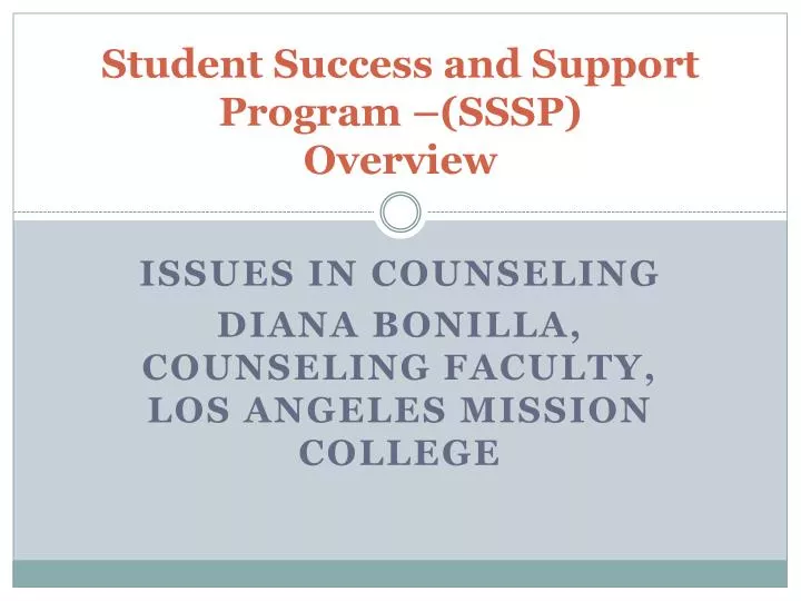 student success and support program sssp overview