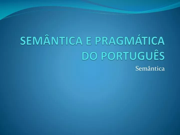 Slide Semântica, PDF, Semântica