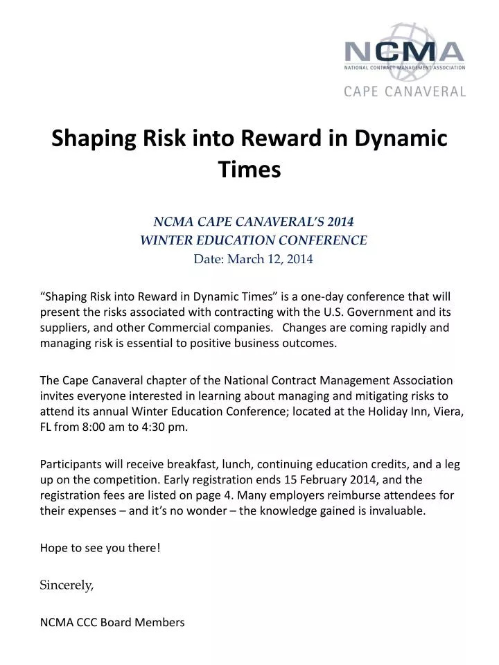 shaping risk into reward in dynamic times