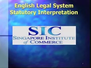 English Legal System Statutory Interpretation