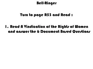 Bell-Ringer Turn to page R53 and Read :