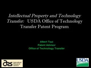 Albert Tsui Patent Advisor Office of Technology Transfer
