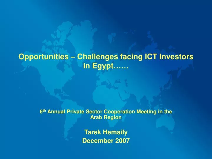 opportunities challenges facing ict investors in egypt