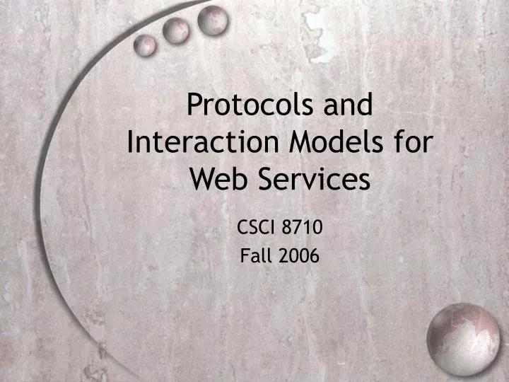 protocols and interaction models for web services